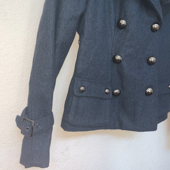 Therapy By Lane Crawford Gray Wool Faux Fur Coat B2/1 - Picture 4 of 12